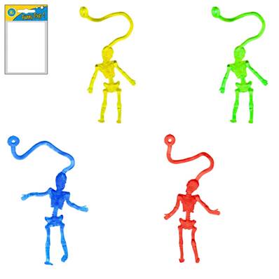 Sticky Squelette 9 Cm 4 Couleurs Assorties