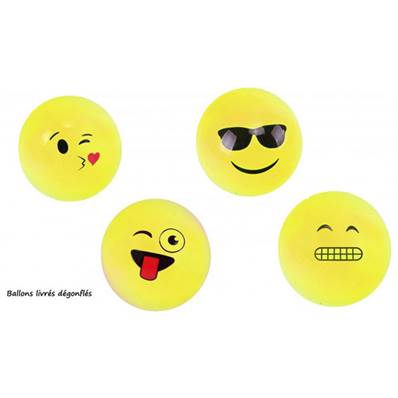 Ballon PVC Visage 23 Cm 4 Assortis (vendu dégonflé -modèle aléatoire)