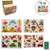 Puzzle 6-7 Pièces en Bois 15 x 22,5 Cm 4 Modèles Assortis