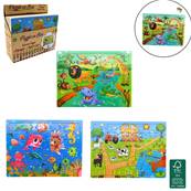 Puzzle 60 Pièces en Bois 22,5 x 30 Cm 3 Modèles Assortis