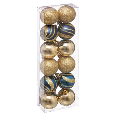 Boule de Noël 40 mm Bleu Or 