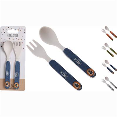 Set Mélamine Cuillère Fourchette 13,5 Cm 4 Assortiments