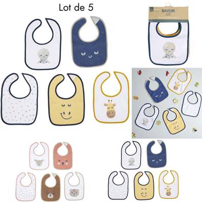 Bavoir Tissu 5 Pièces 
