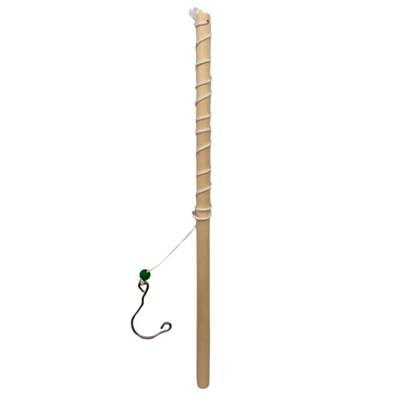 Canne à Pêche en Bois avec Crochet Métal 34 Cm