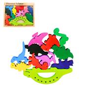 Puzzle Aliments Dino à Balance en Bois 11 Pièces