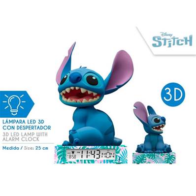 Lampe 3D avec Réveil et Date Stitch 25 Cm