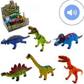 Dinosaure Sonore 26-32 Cm avec Piles 6 Modèles Assortis