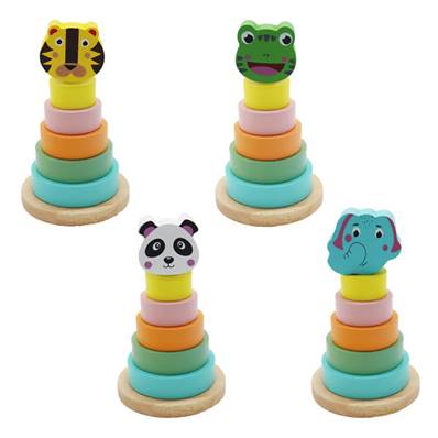 Puzzle à Empiler en Bois 4 Modèles Assortis