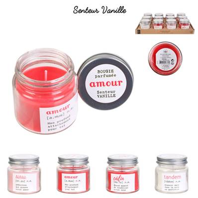 Bougies Mini Bocal Mots d'Amour