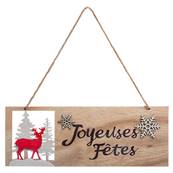 Pancarte Bois Joyeuses Fêtes 30cm 