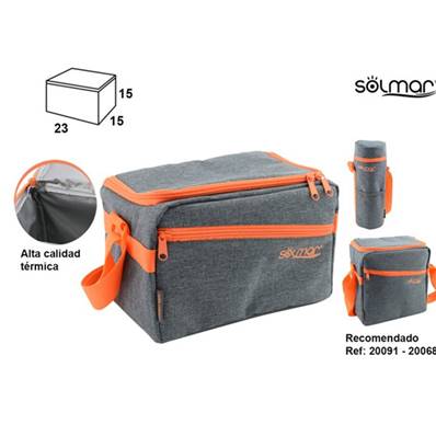 Sac Glaciere Gris Orange 23 x15 x15