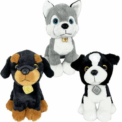 Peluche Chiens 26 Cm 3 ASS.