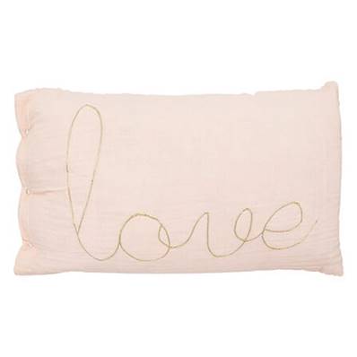 Coussin Gaze De Coton Rose Love 