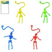 Sticky Squelette 9 Cm 4 Couleurs Assorties