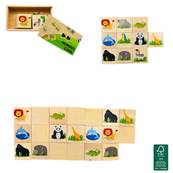 Jeu de Memory Animaux en Bois 15,5 x 9 x 4 Cm