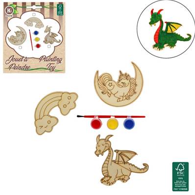 Licorne / Dragon / Arc en Ciel en Bois à Peindre 9 Cm