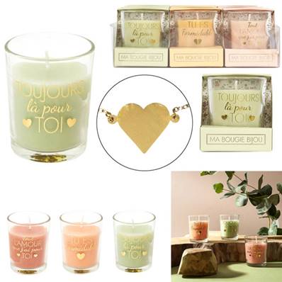 Bougie Parfumée Bijoux pour Elle hauteur 6,5 Cm 