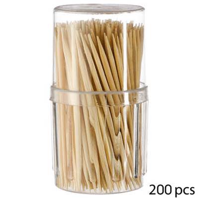 Lot 3 pots de 200 cure-dents bambou