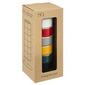 Rack 6 mugs colorama 26cl 