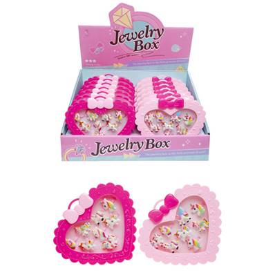 Boite Coeur 8 Bagues Licorne