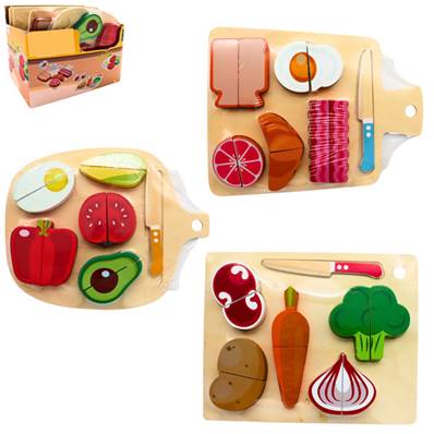 Puzzle Aliments à Découper en Bois 3 Modèles Assortis