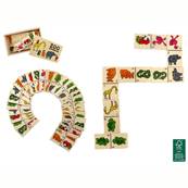 Jeu de Dominos Animaux en Bois 15,5 x 9 x 4 Cm