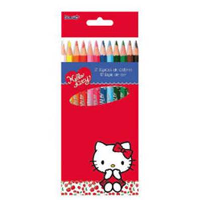 Crayons de Couleurs HELLO KITTY 12 Pièces