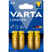 Bl 4 piles R6  AA  alcalines - varta longlife 