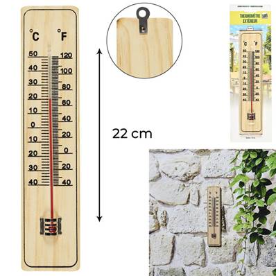 Thermometre Exterieur en Bois 