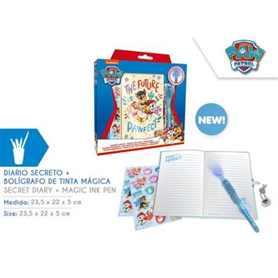 Carnet Secret avec Stylo Encre Magique Pat Patrouille