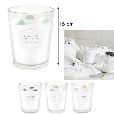Bougie Parfumee Vase Pierre h16cm 