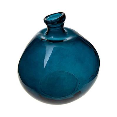 Vase Rond Verre Recyclé Bleu