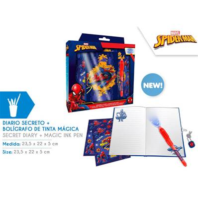 Carnet Secret avec Stylo Encre Magique Spiderman