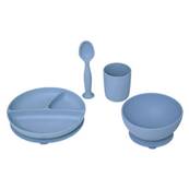 Set Repas Silicone Bleu