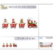 Train de Noël avec Boule Souffle Neige diamètre 4,5 Cm