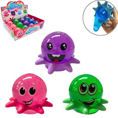 Pate Slime Pieuvre 190 Grammes 4 Couleurs Assorties