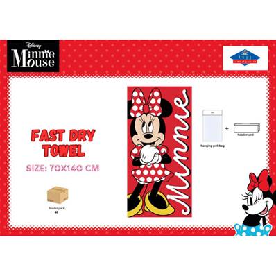 Serviette de Plage Minnie 70 x 140 Cm 100% Microfibres