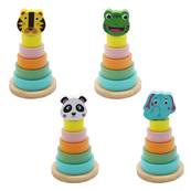 Puzzle à Empiler en Bois 4 Modèles Assortis