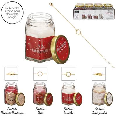 Bougie Parfumée Bocal Message Bijou Surprise
