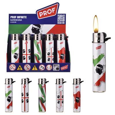 Briquet Prof Sardegna Rechargeable Rond Flint