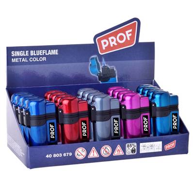 Briquet Prof Cristal BlueFlame Metal Color