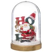 Deco Bois Sous Cloche "Hoho" 14cm 