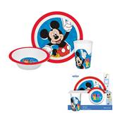 Set Repas Assiette Bol Verre Mickey 