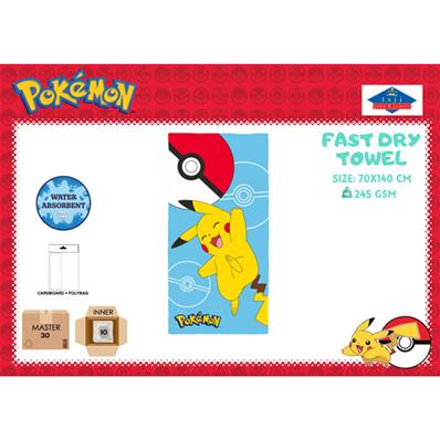 Serviette de Plage Pokémon 70 x 140 Cm 100% Microfibres