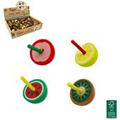 Toupie Fruit en Bois 5 Cm 4 Modèles Assortis