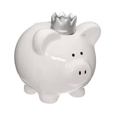 Tirelire Cochon h14.5 Cm (blanc ou rose)