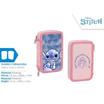 Trousse Double Fermeture 20 x 12 Cm Stitch