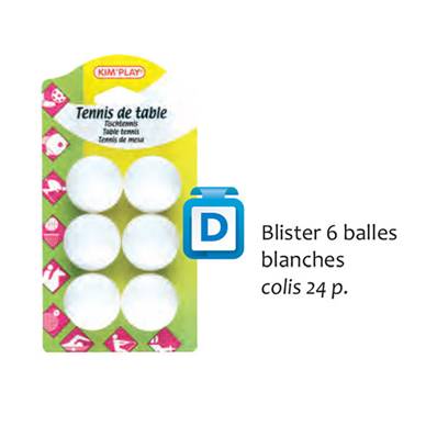 Blister 6 Balles Ping Pong