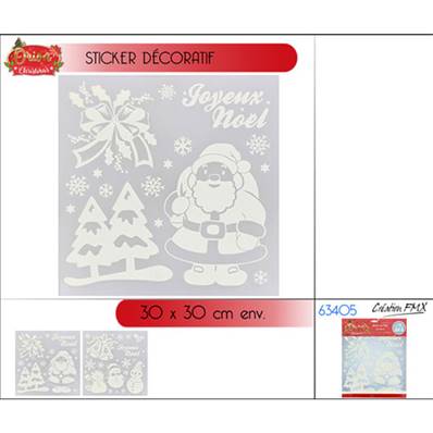 Sticker Décoratif de Noël Dimensions 30 x 30 Cm