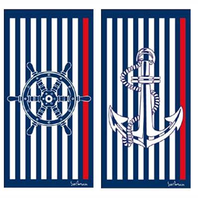 Serviette Barre ou Ancre 75 x 150 Cm